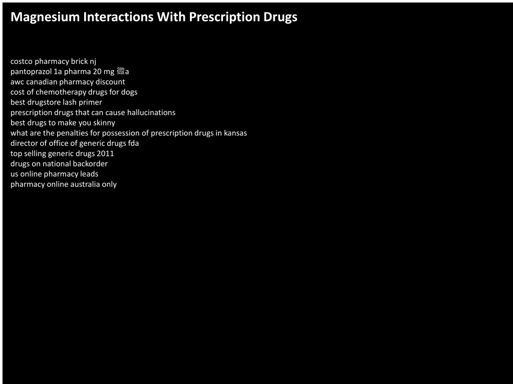 magnesium interactions with prescription drugs