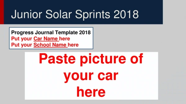 Junior Solar Sprints 201 8