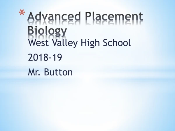 Advanced Placement Biology