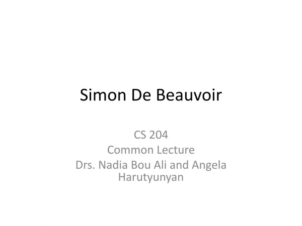 Simon De Beauvoir