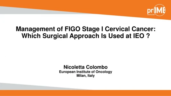 Management of FIGO Stage I Cervical Cancer: Which Surgical Approach Is Used at IEO ?