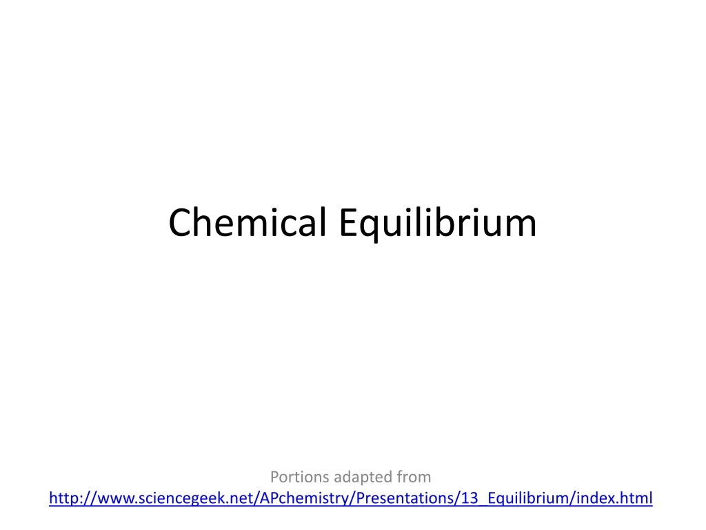 chemical equilibrium