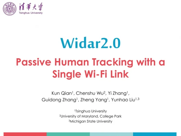 Widar2.0 Passive Human Tracking with a Single Wi-Fi Link
