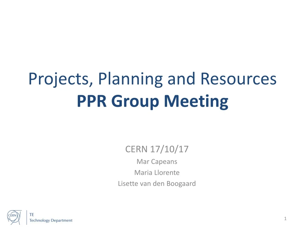 projects planning and resources ppr group meeting