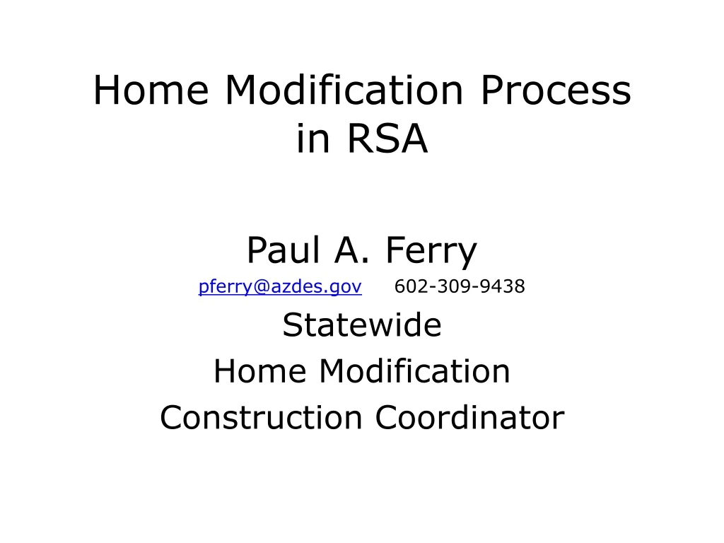 home modification process in rsa