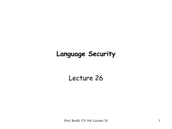 Language Security