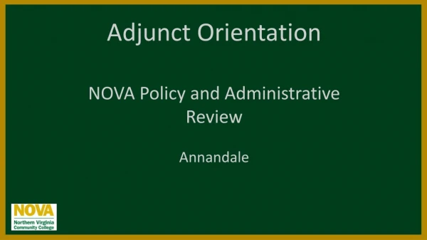 NOVA Policy and Administrative Review Annandale