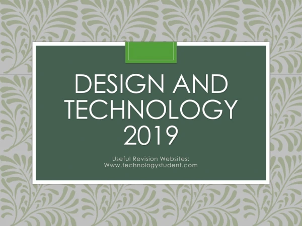 Design and Technology 2019