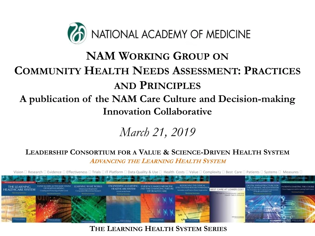 nam working group on community health needs