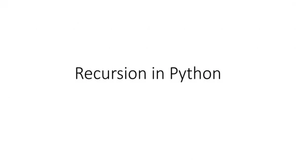 Recursion in Python