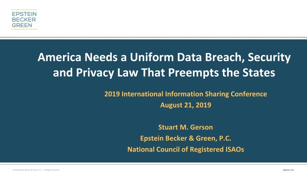 america needs a uniform data breach security and privacy law that preempts the states