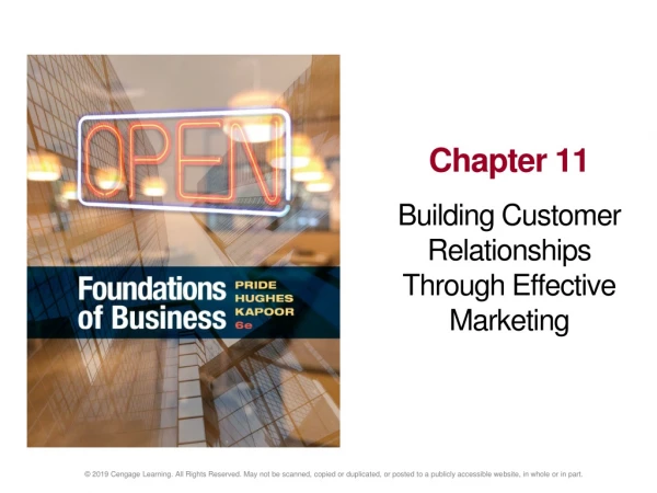 Chapter 11 Building Customer Relationships Through Effective Marketing