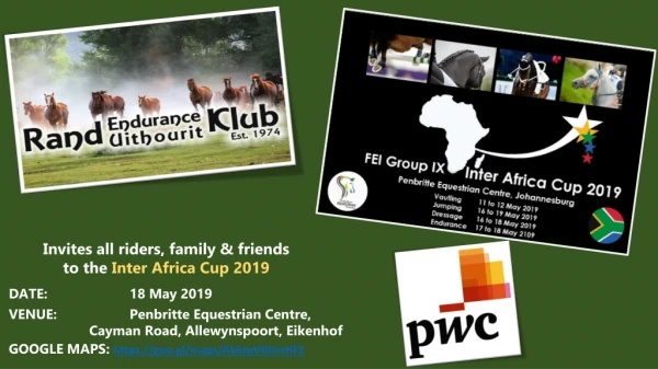 Invites all riders, family &amp; friends to the Inter Africa Cup 2019