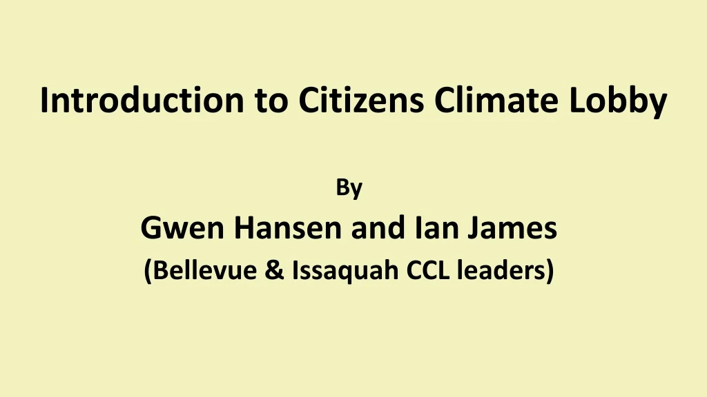 introduction to citizens climate lobby