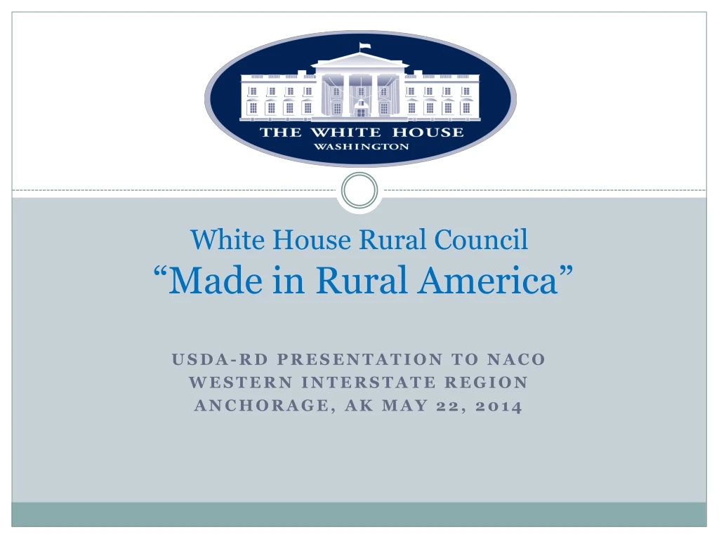 white house rural council made in rural america