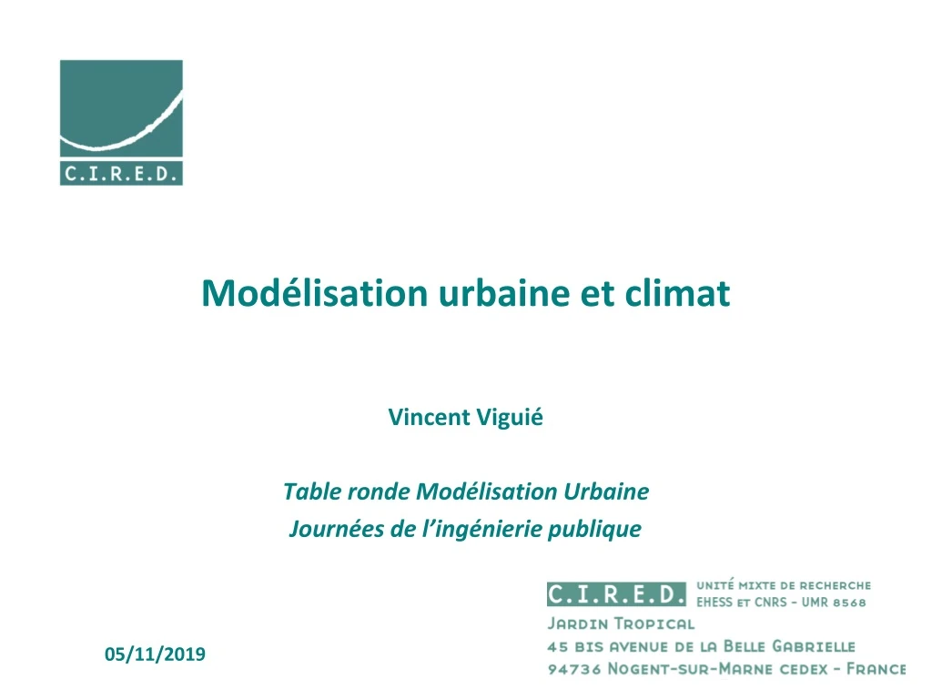 mod lisation urbaine et climat