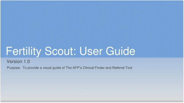 Fertility Scout: User Guide