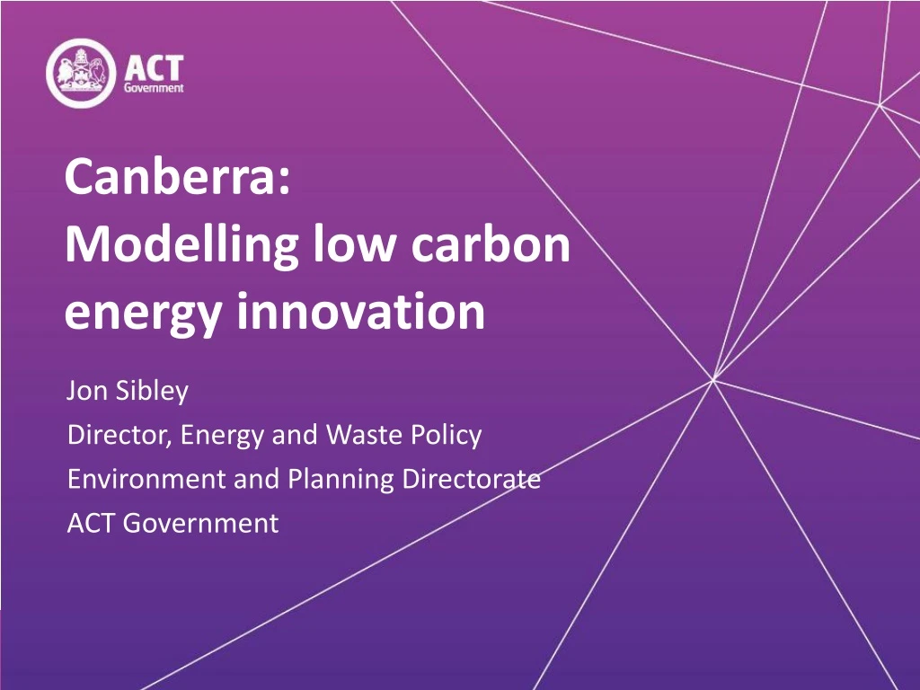 canberra modelling low carbon energy innovation