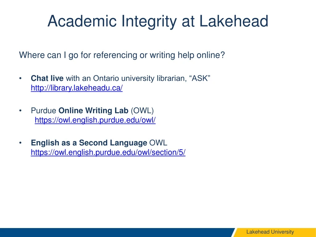 academic integrity at lakehead