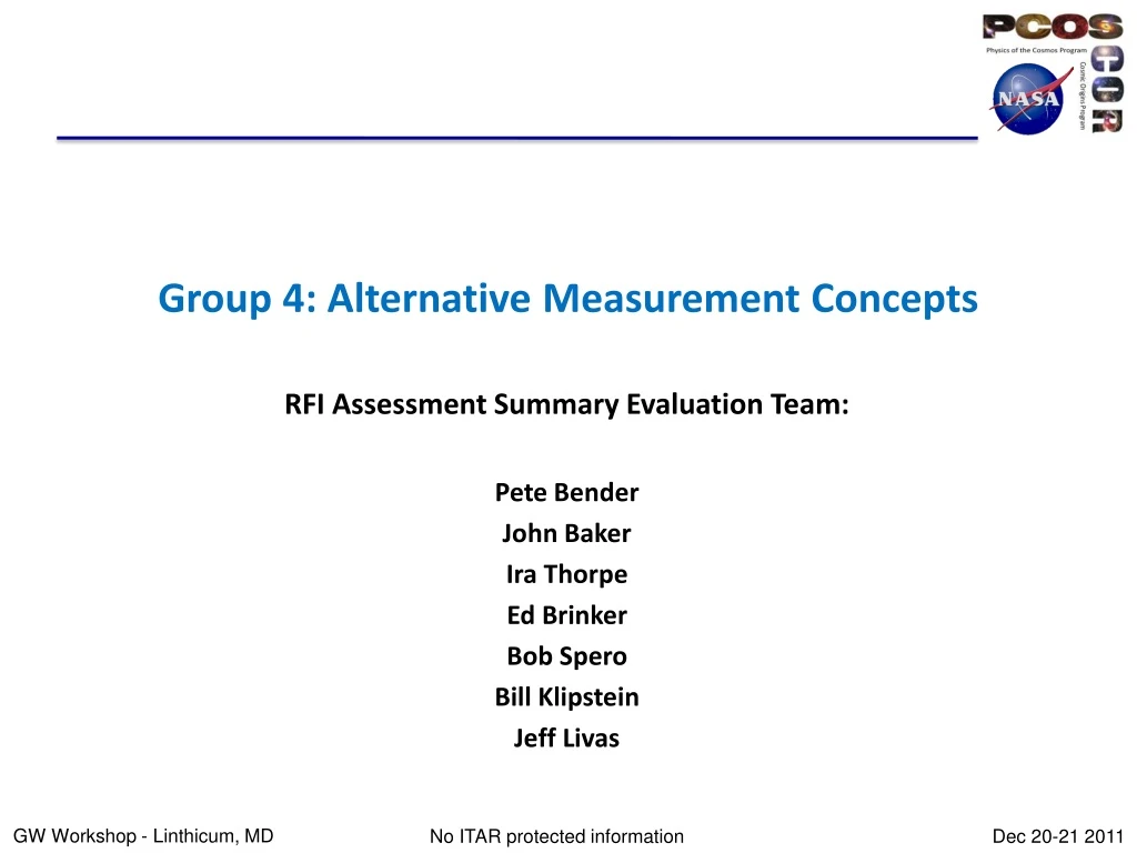 group 4 alternative measurement concepts