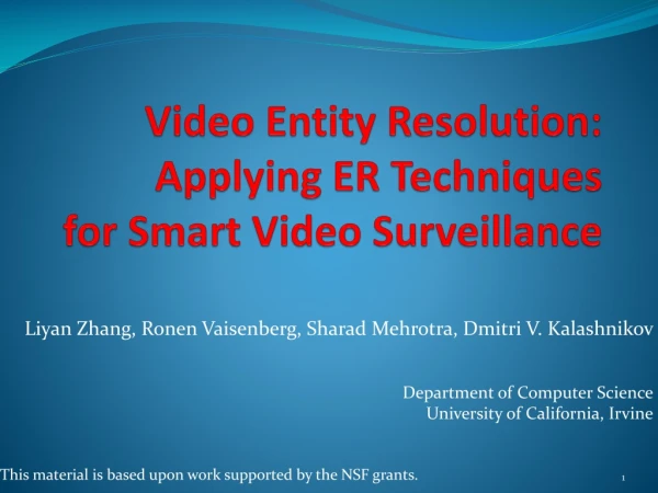 Video Entity Resolution: Applying ER Techniques for Smart Video Surveillance