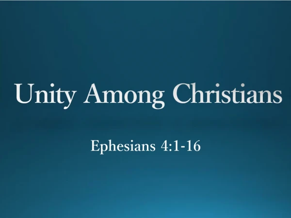 Unity Among Christians