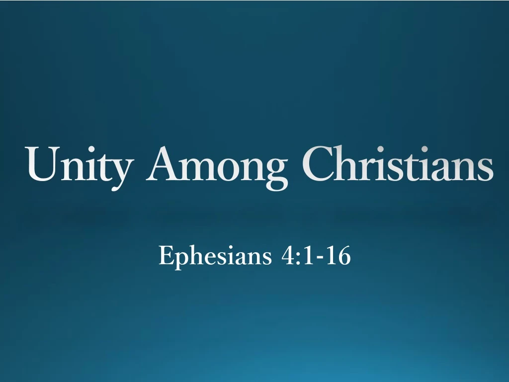 unity among christians