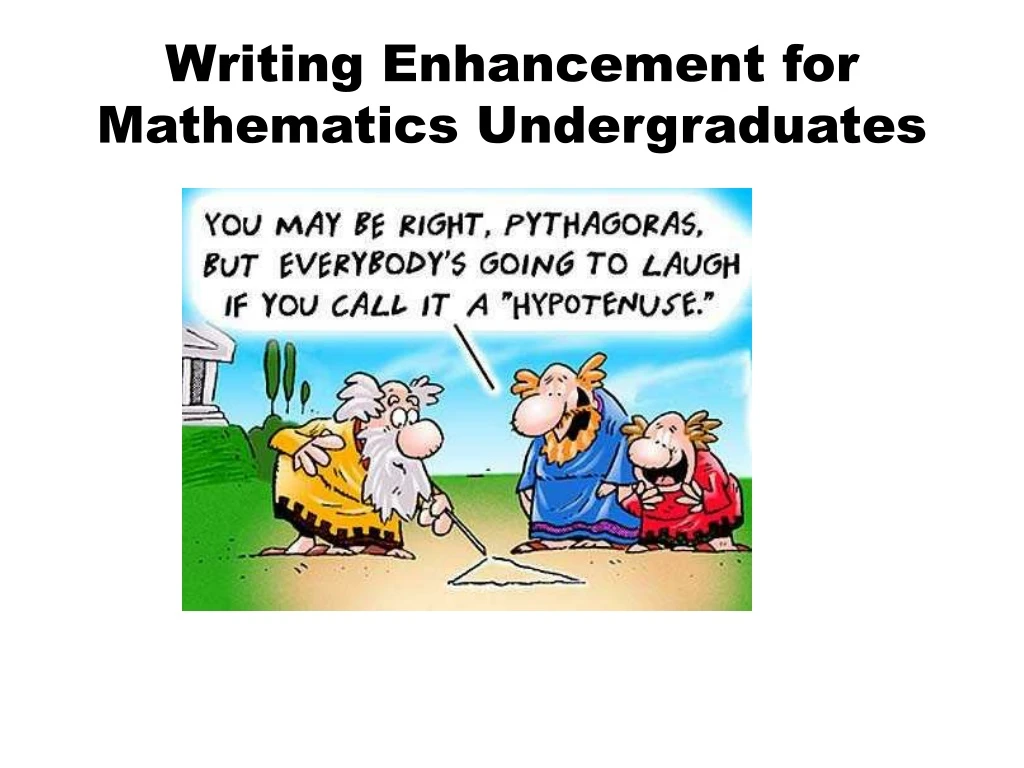 writing enhancement for mathematics undergraduates