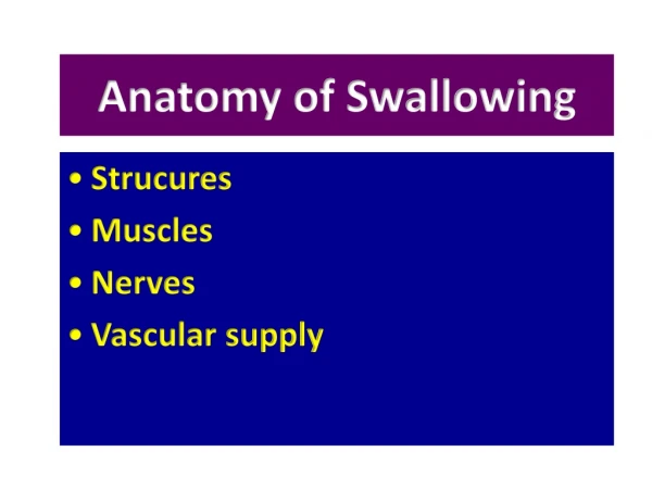 Anatomy of Swallowing
