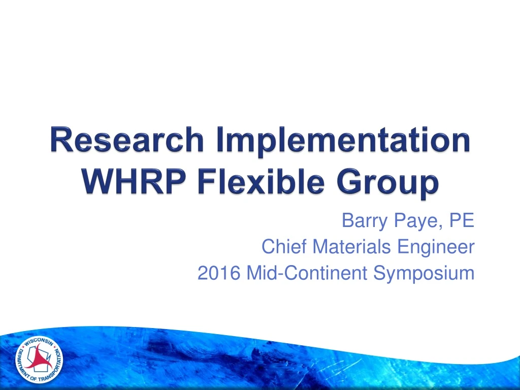 research implementation whrp flexible group