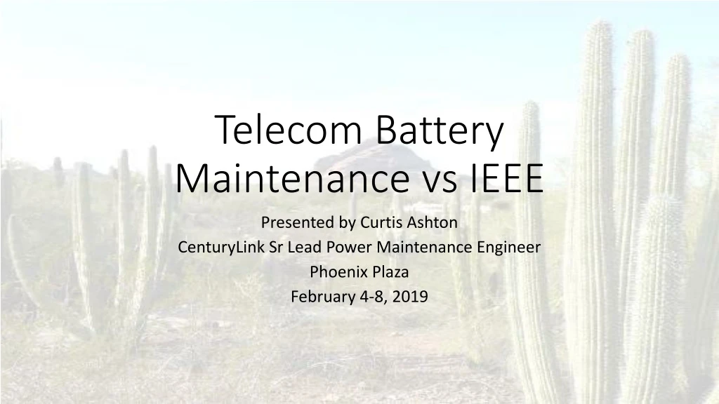 telecom battery maintenance vs ieee