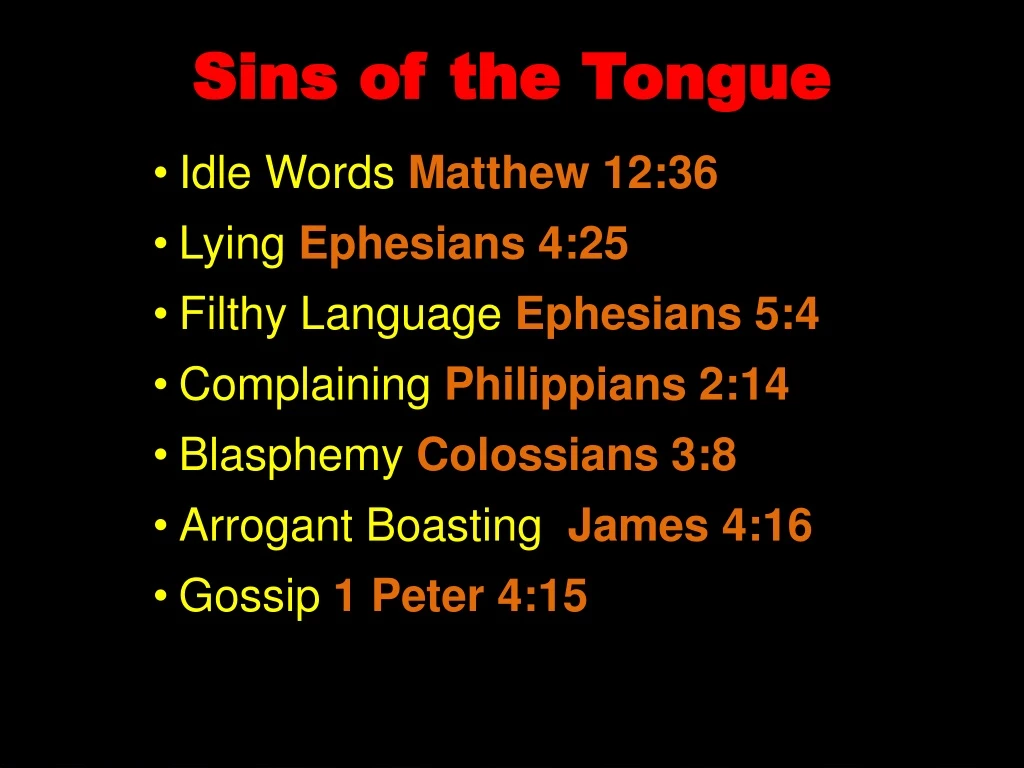 sins of the tongue