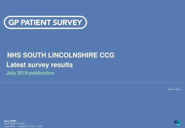 NHS SOUTH LINCOLNSHIRE CCG