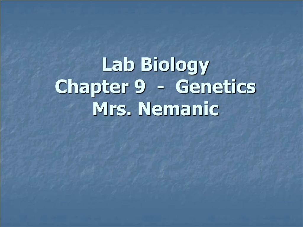 lab biology chapter 9 genetics mrs nemanic