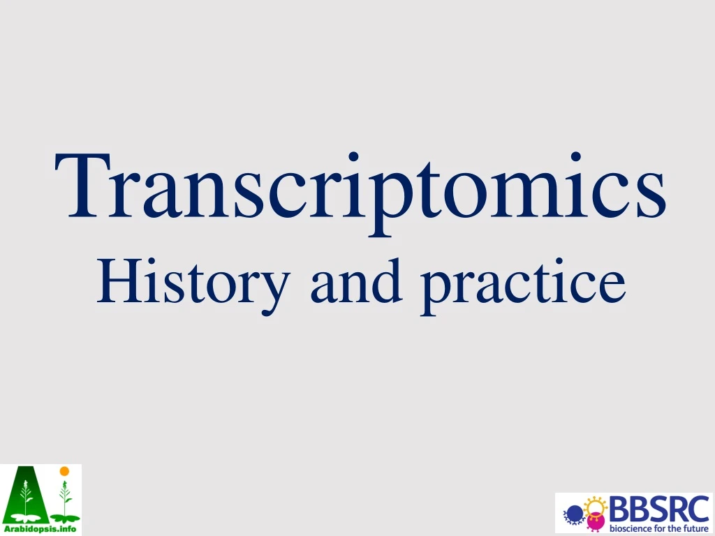 transcriptomics history and practice
