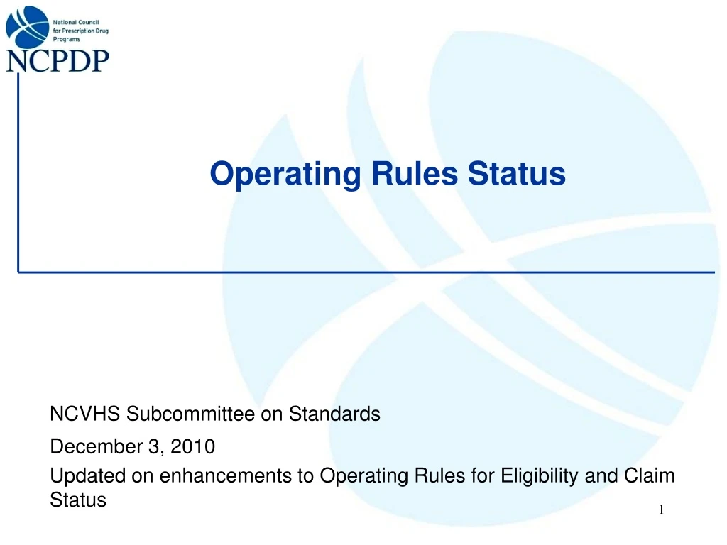 operating rules status