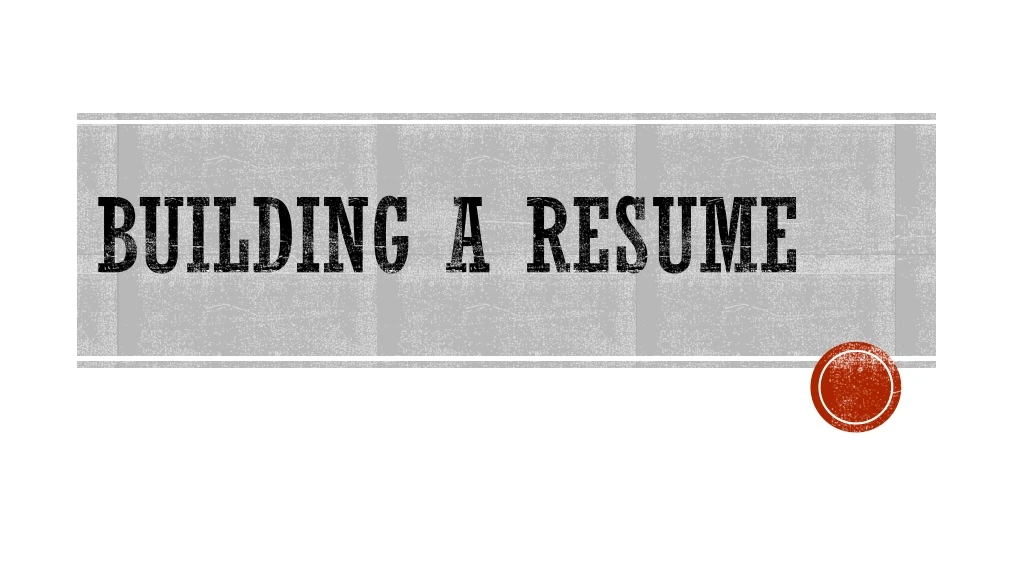 building a resume