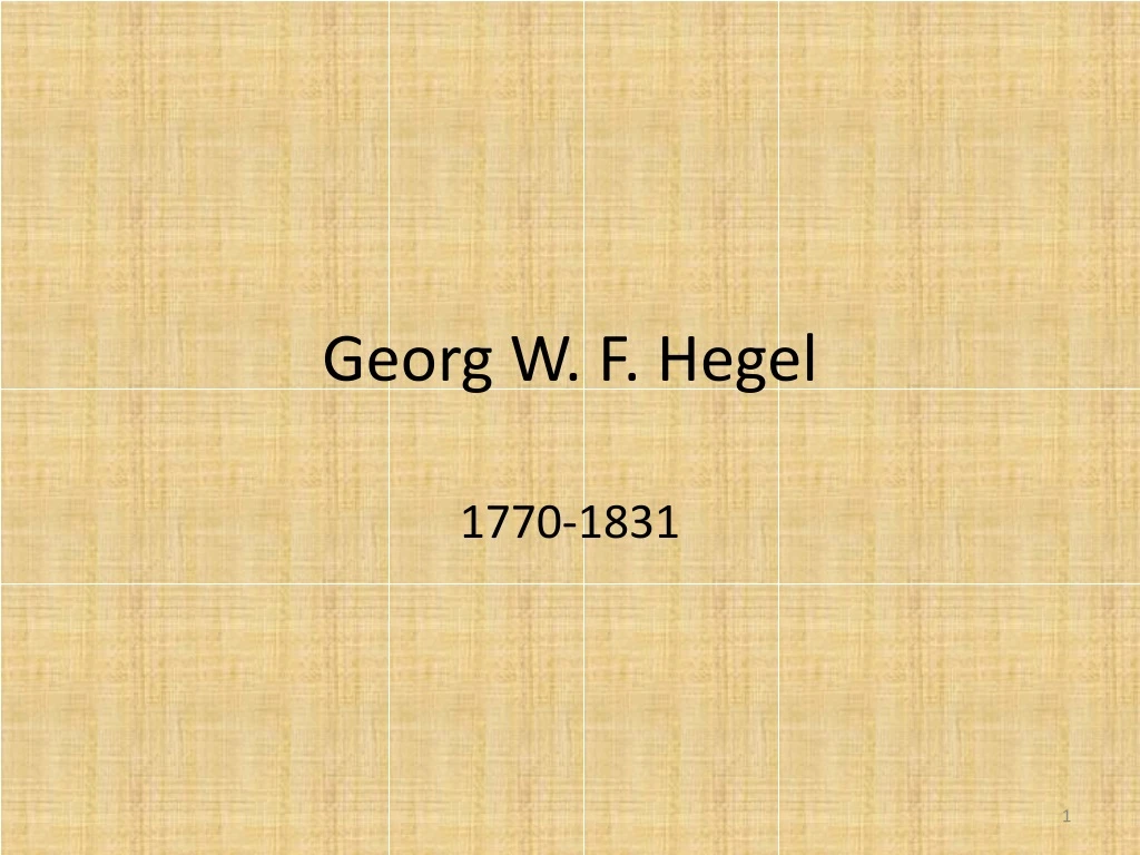 georg w f hegel