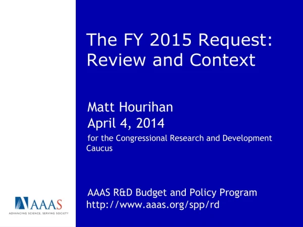 The FY 2015 Request: Review and Context
