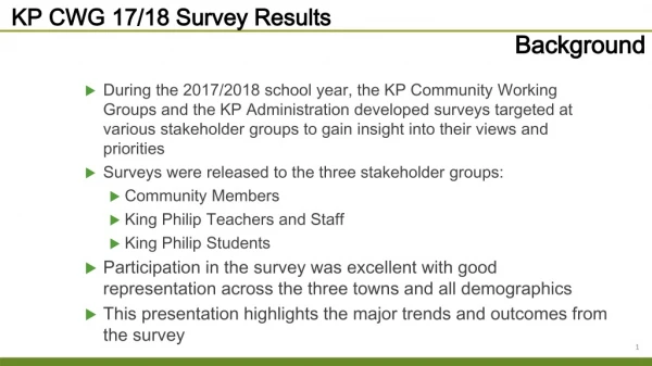 KP CWG 17/18 Survey Results