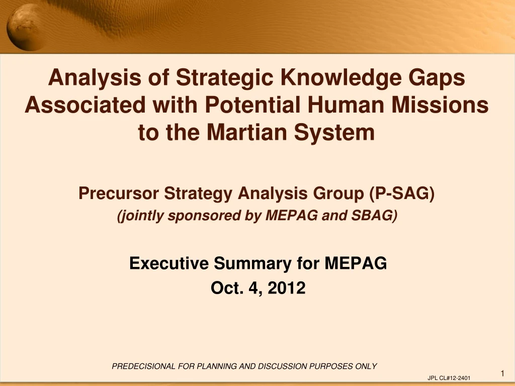 analysis of strategic knowledge gaps associated
