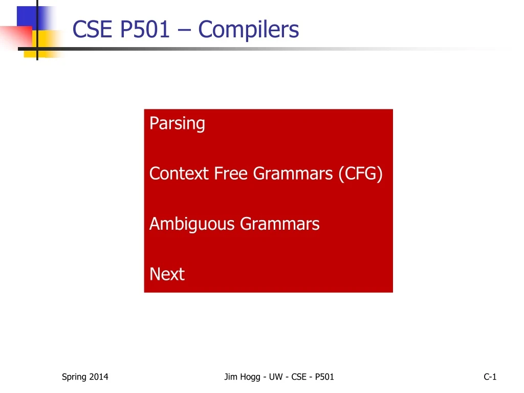 cse p501 compilers