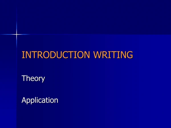 INTRODUCTION WRITING
