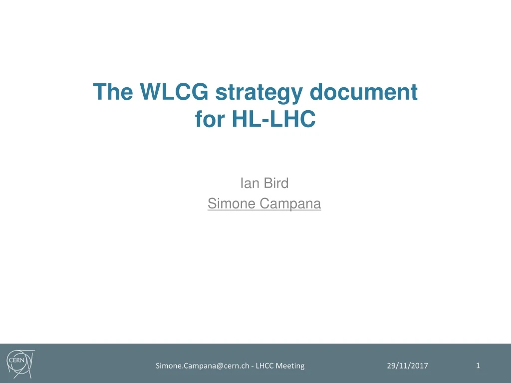 the wlcg strategy document for hl lhc