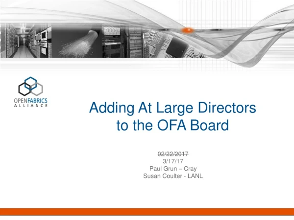 Adding At Large Directors to the OFA Board