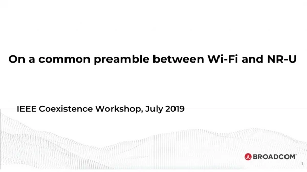 On a common preamble between Wi-Fi and NR-U