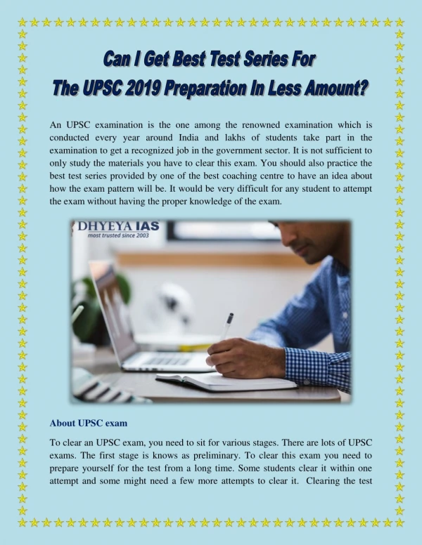 an upsc examination is the one among the renowned