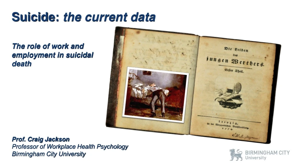 suicide the current data the role of work