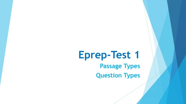 Eprep -Test 1