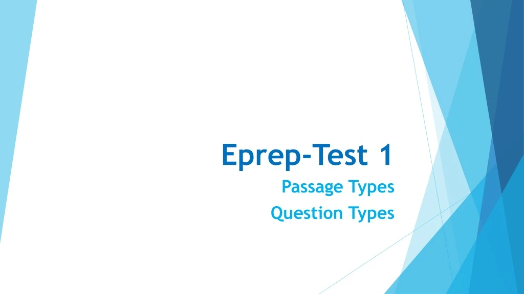 eprep test 1